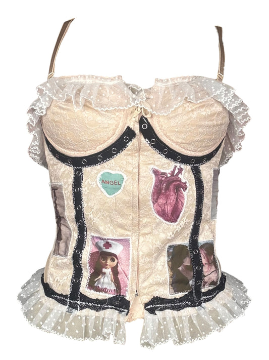 Candy Striper Lace Corset - M