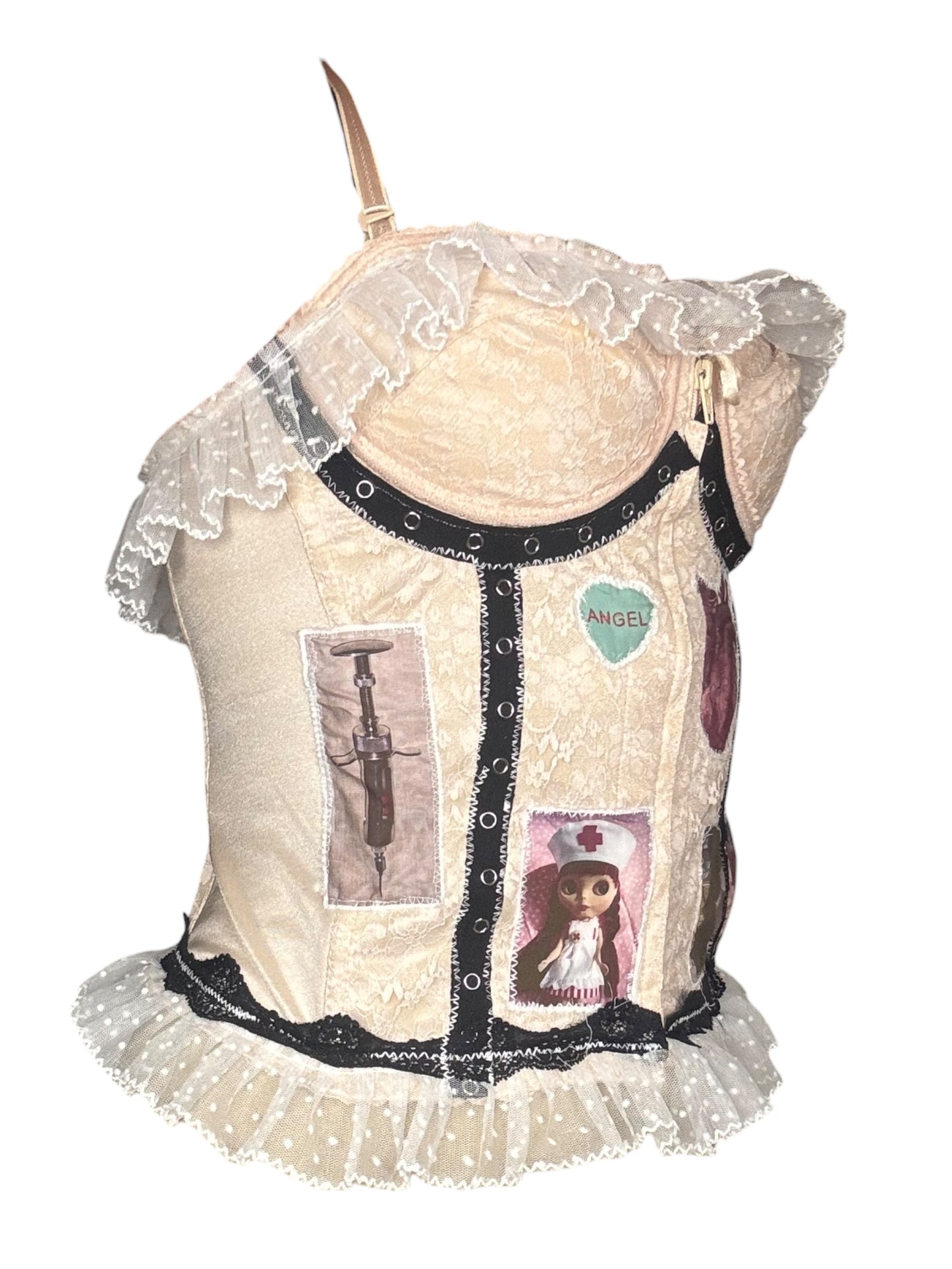 Candy Striper Lace Corset - M