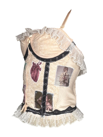 Candy Striper Lace Corset - M