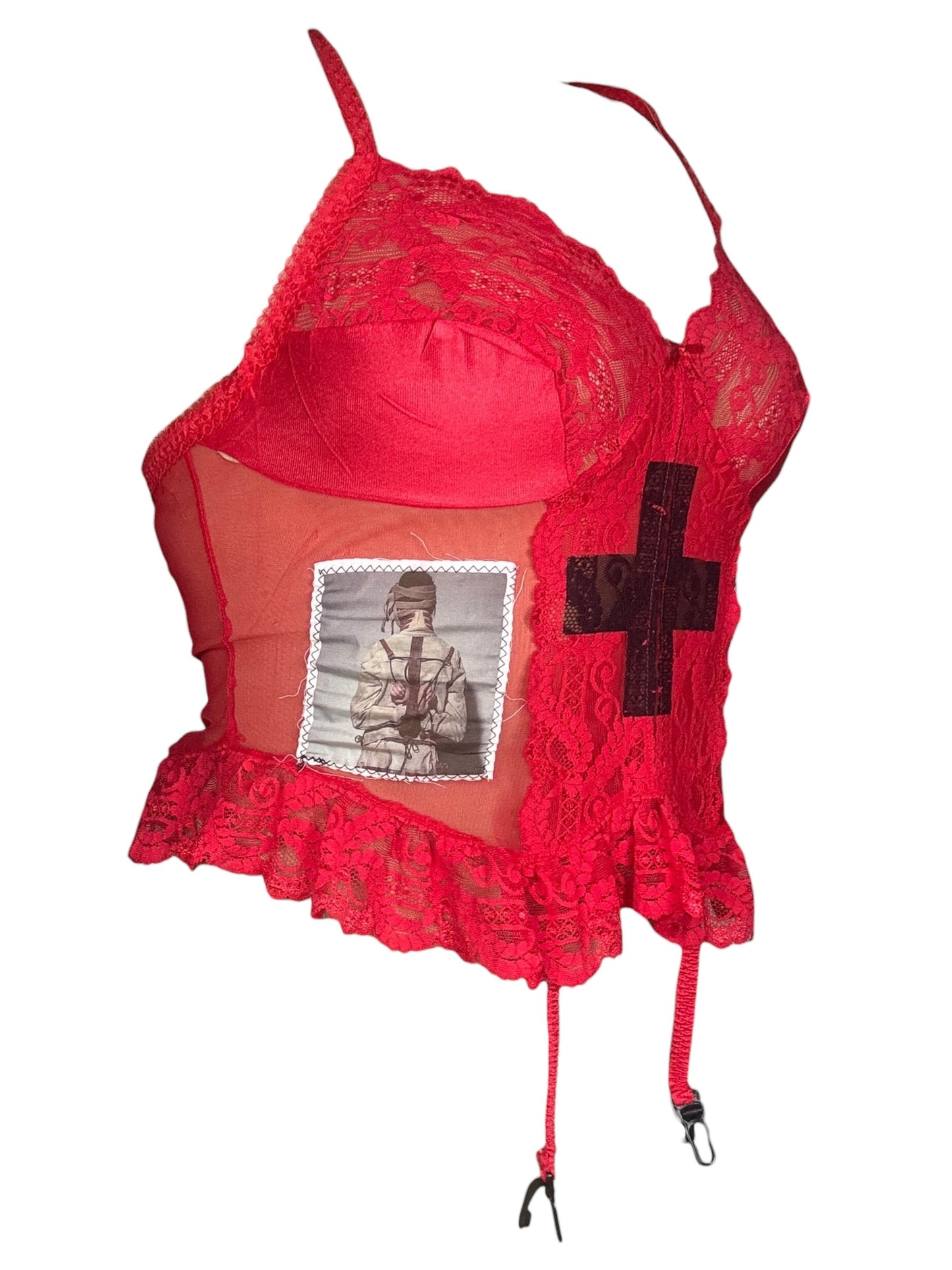 Straightjacket Red Garter Tank - M