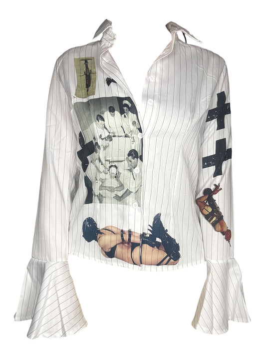 Bound by Love Pinstripe Button Up - L/XL