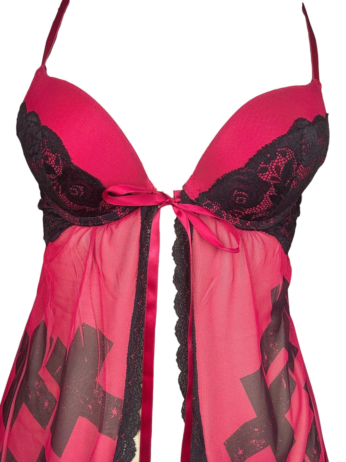 Helping Hand Red Babydoll Bustier Top - M