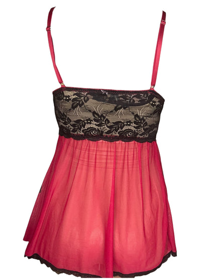 Helping Hand Red Babydoll Bustier Top - M