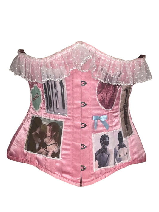 Candy Striper Pink Underbust Corset - XL