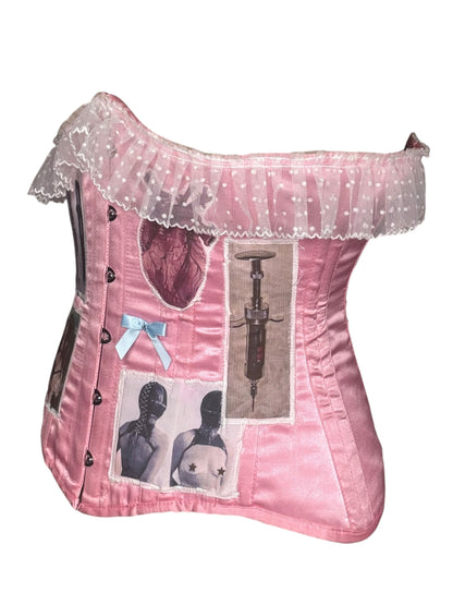 Candy Striper Pink Underbust Corset - XL
