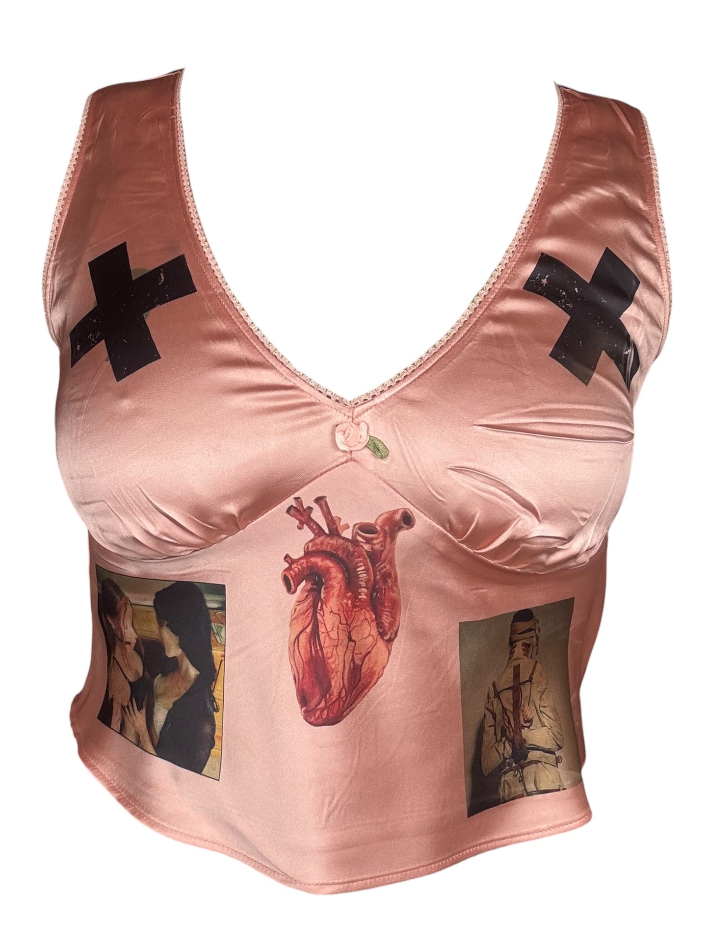 Candy Striper Peach Top - L