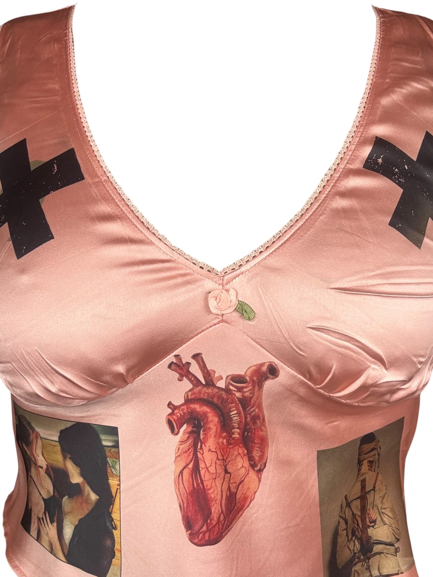 Candy Striper Peach Top - L