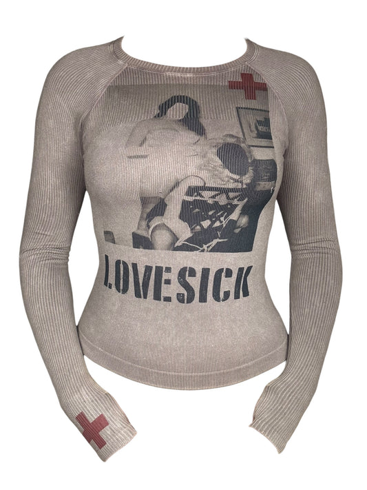 Bondage Delights Grey Ribbed Longsleeve - S