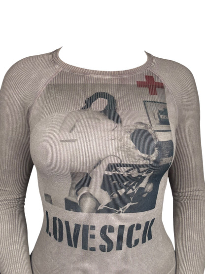 Bondage Delights Grey Ribbed Longsleeve - S