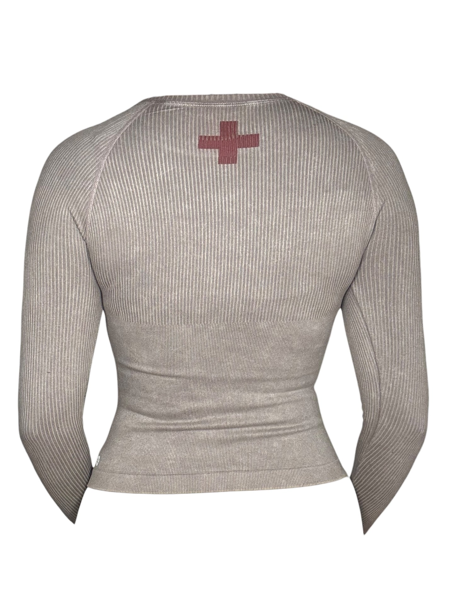 Bondage Delights Grey Ribbed Longsleeve - S