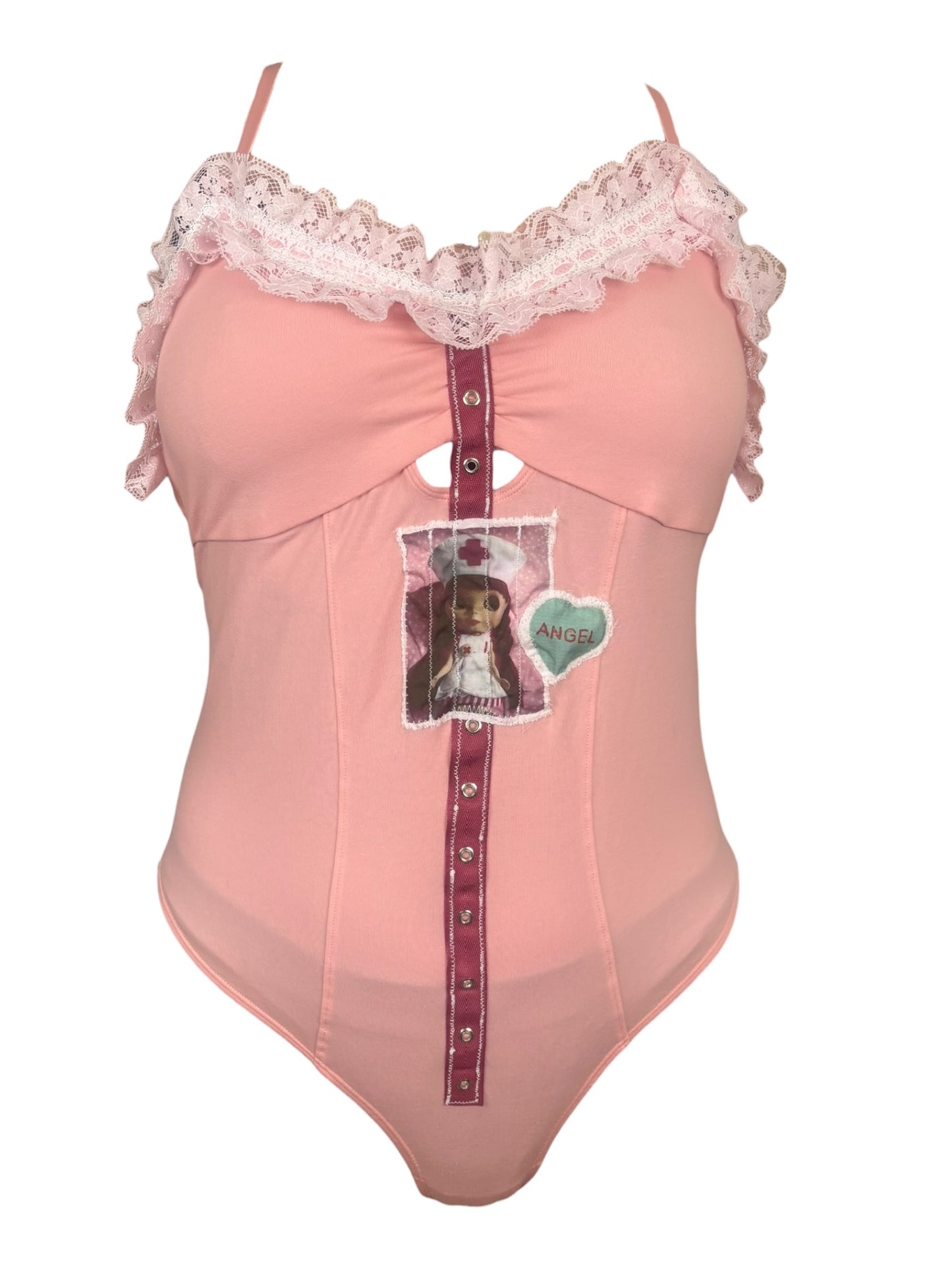 Candy Striper Pink Bodysuit - 1X/2X