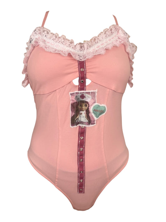 Candy Striper Pink Bodysuit - 1X/2X