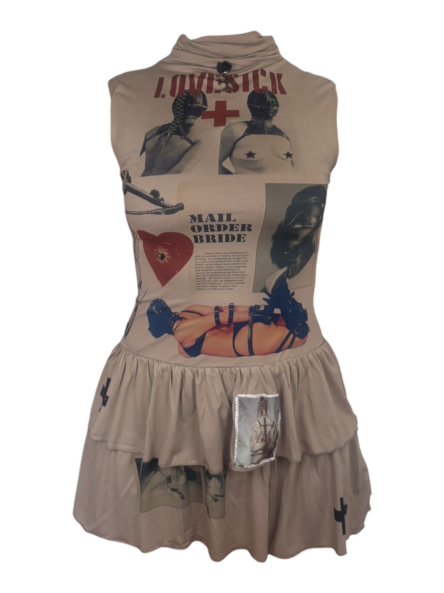 Lovelorn Greige Mini Dress - L