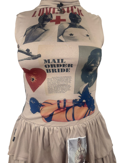 Lovelorn Greige Mini Dress - L