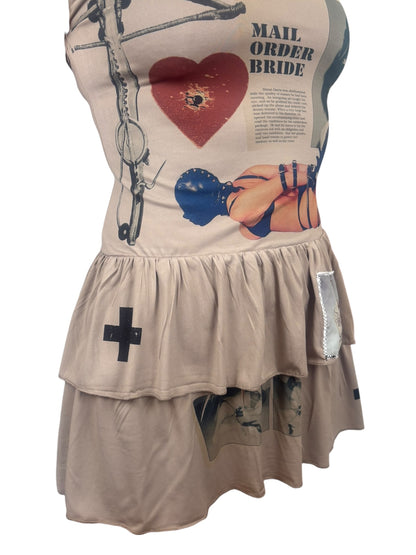 Lovelorn Greige Mini Dress - L
