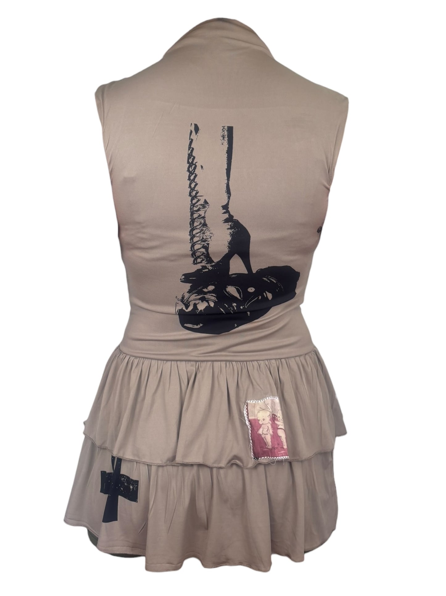 Lovelorn Greige Mini Dress - L