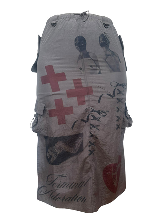 Terminal Adoration Grey Parachute Skirt - M