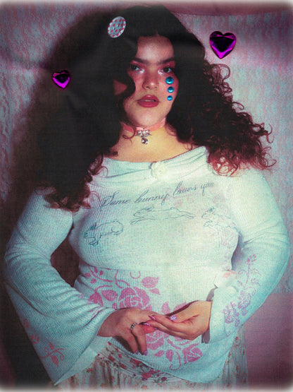 Some Bunny Loves You Off-Shoulder Sweater - 2X