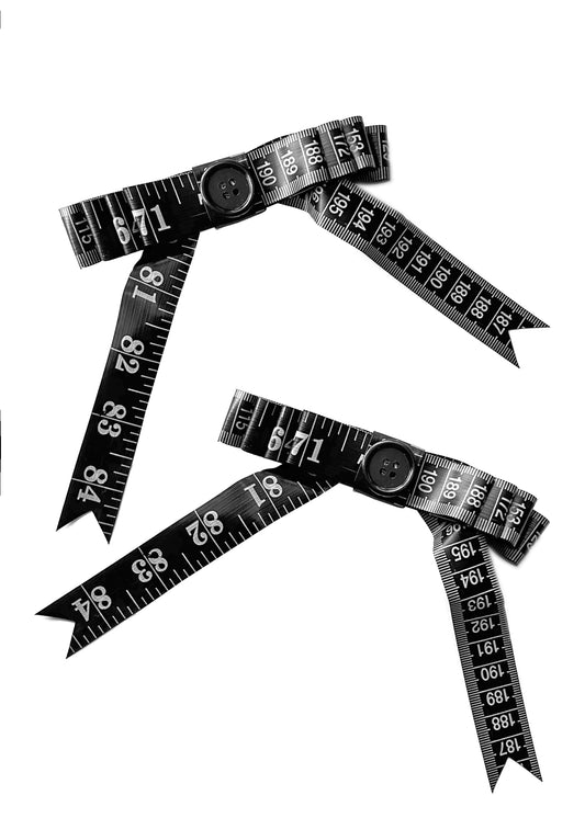 Dolly Measuring Tape Black Hair Bows