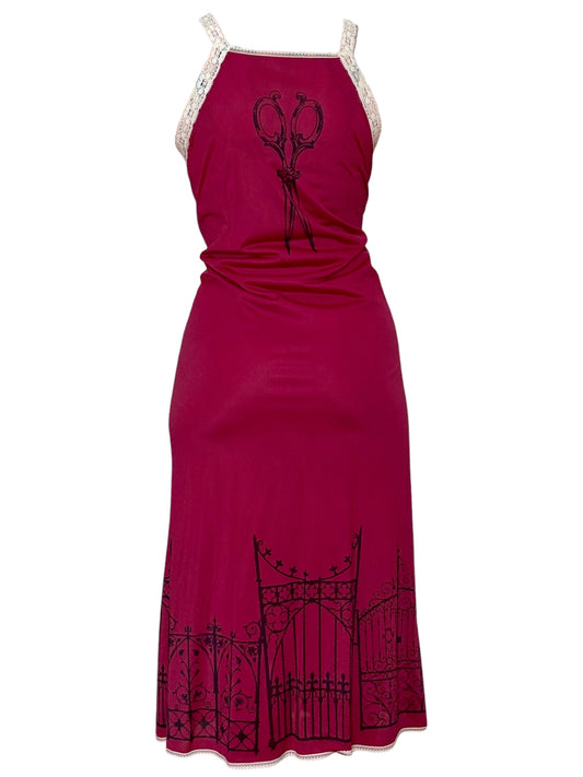 Gated Love Red Slip Dress - L