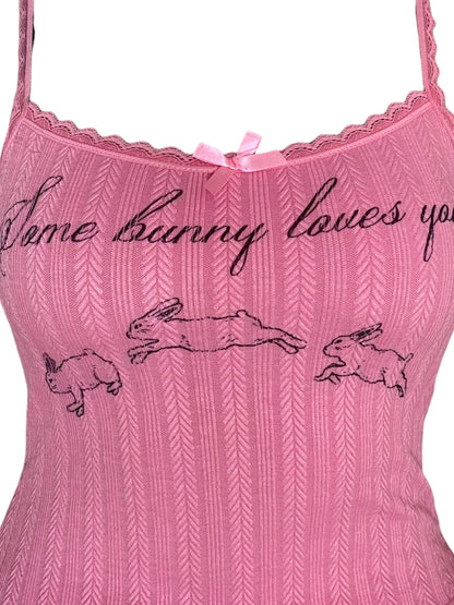 Some Bunny Loves You Pink Tank - M