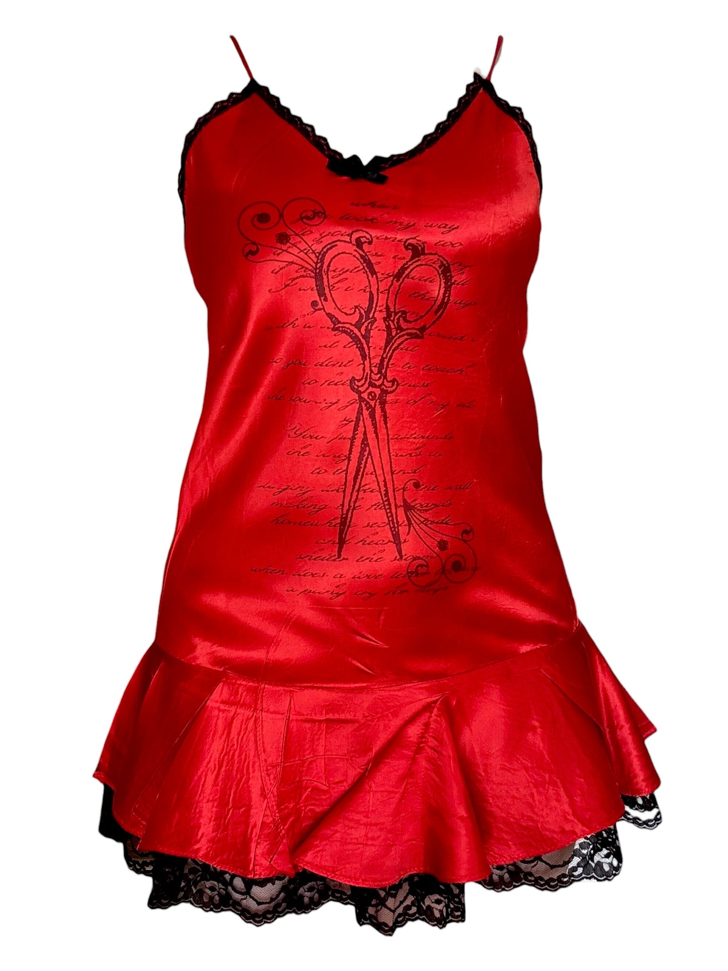 Twin Blades Red Drop Waist Dress - S/M