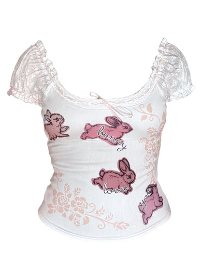 Some Bunny Loves You Babydoll Tee Sample - L/XL