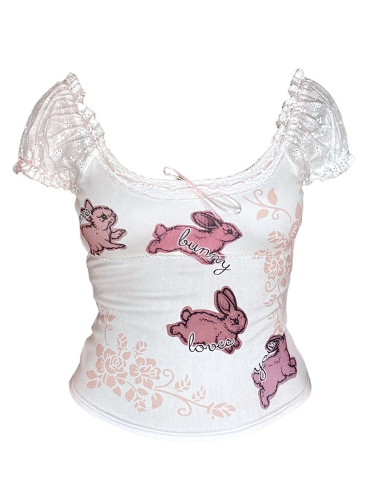 Some Bunny Loves You Babydoll Tee Sample - L/XL