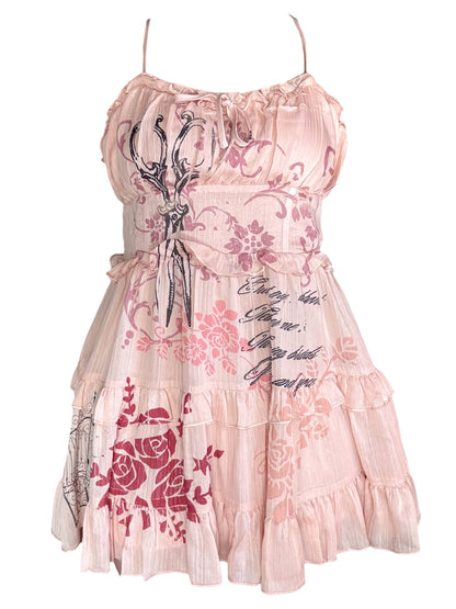 Cut My Ribons Pink Tiered Dress - XL