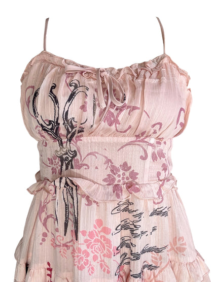 Cut My Ribons Pink Tiered Dress - XL