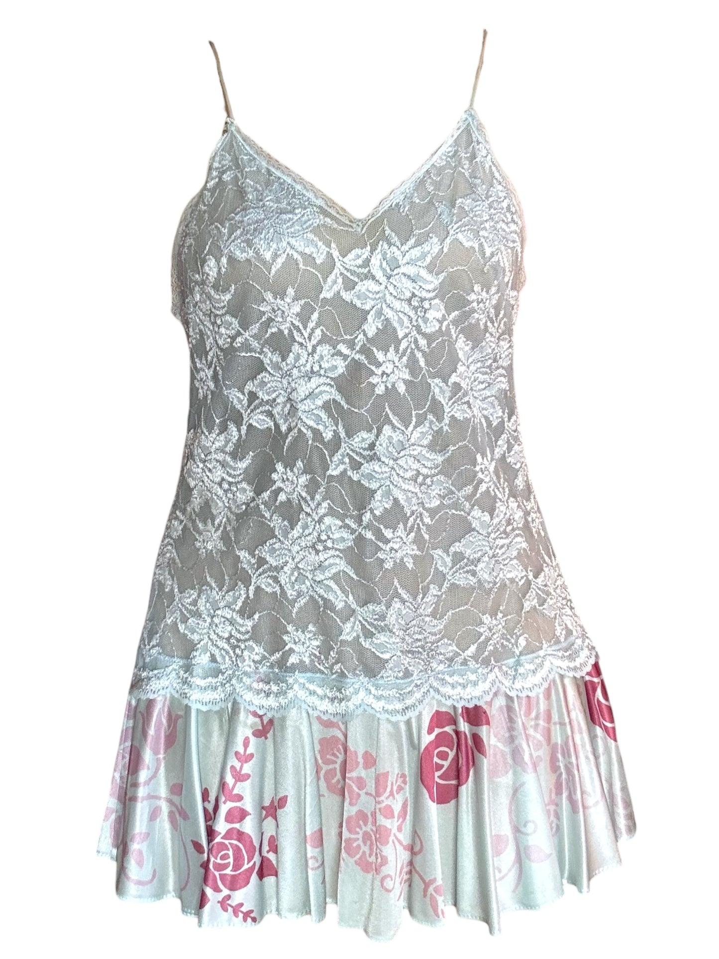 Rose Hill Blue Lace Drop Waist Dress - L