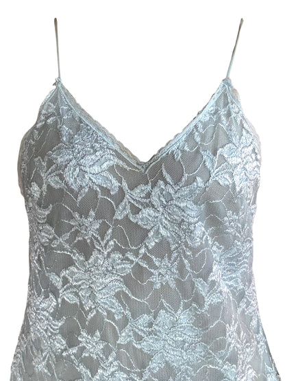 Rose Hill Blue Lace Drop Waist Dress - L
