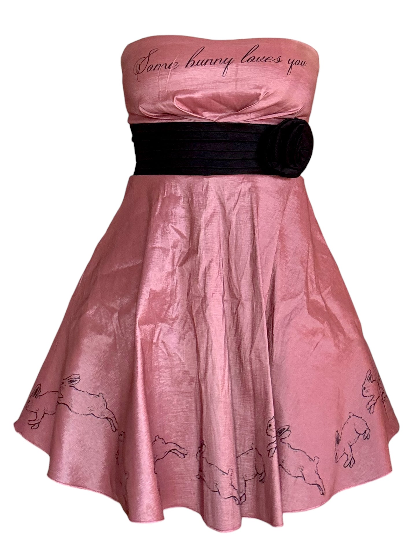 Some Bunny Loves You Pink + Black Cocktail Dress - S/M