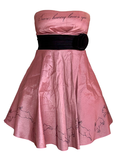 Some Bunny Loves You Pink + Black Cocktail Dress - S/M