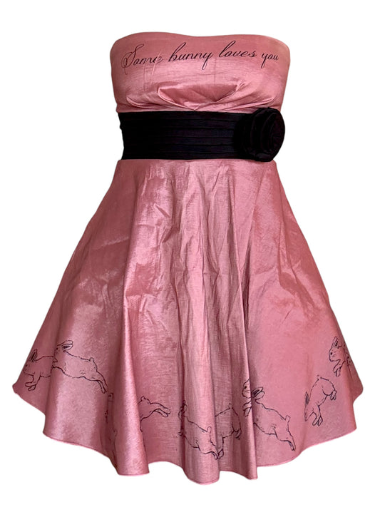 Some Bunny Loves You Pink + Black Cocktail Dress - S/M