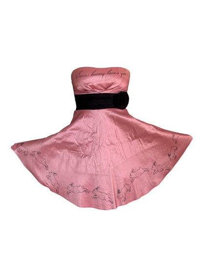 Some Bunny Loves You Pink + Black Cocktail Dress - S/M