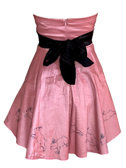 Some Bunny Loves You Pink + Black Cocktail Dress - S/M
