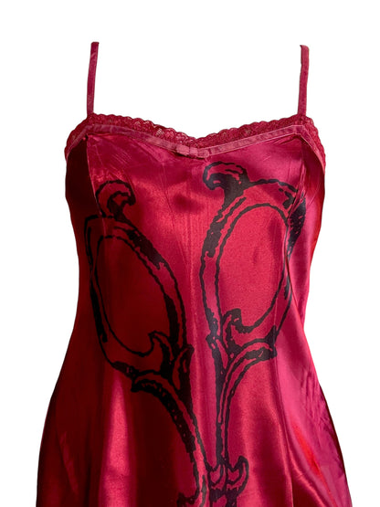 Piercing Velvet Red Slip Dress - L