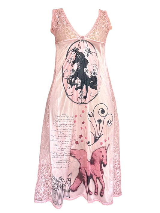 Whisper Rose Pink Slip Gown - S
