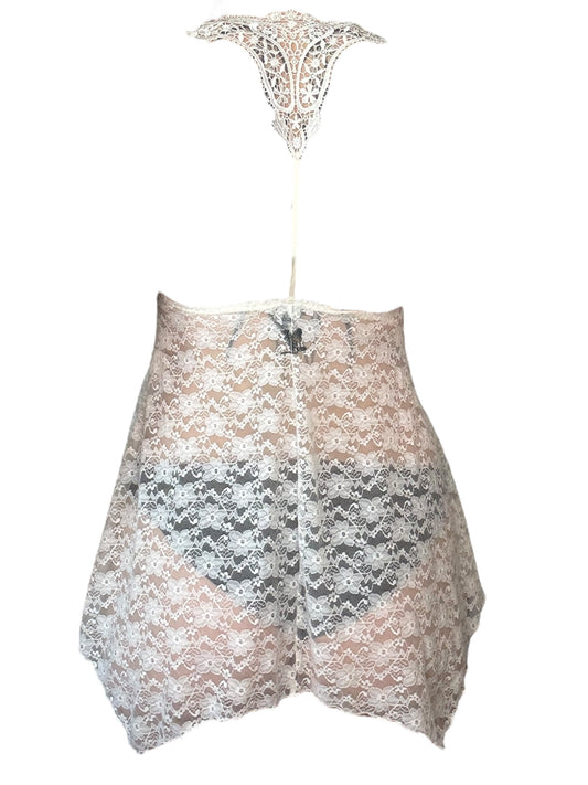 Key to My Heart White Lace Babydoll Dress - S