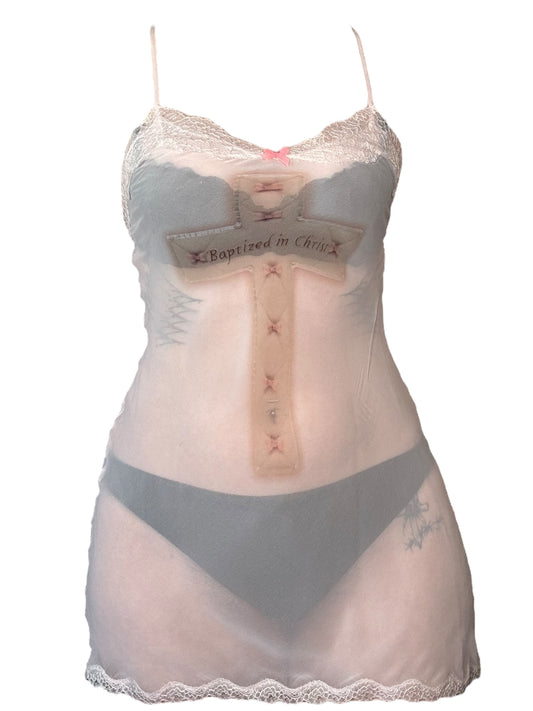 Baptized in Christ Sheer Negligee - M