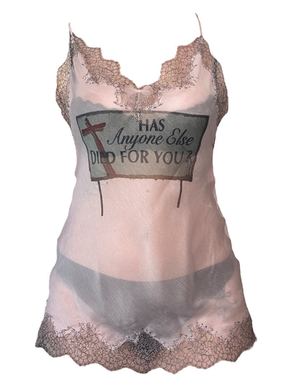 Has Anyone Else Died For You? Pink Sheer Dress - M/L