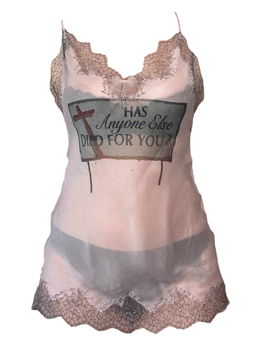 Has Anyone Else Died For You? Pink Sheer Dress - M/L
