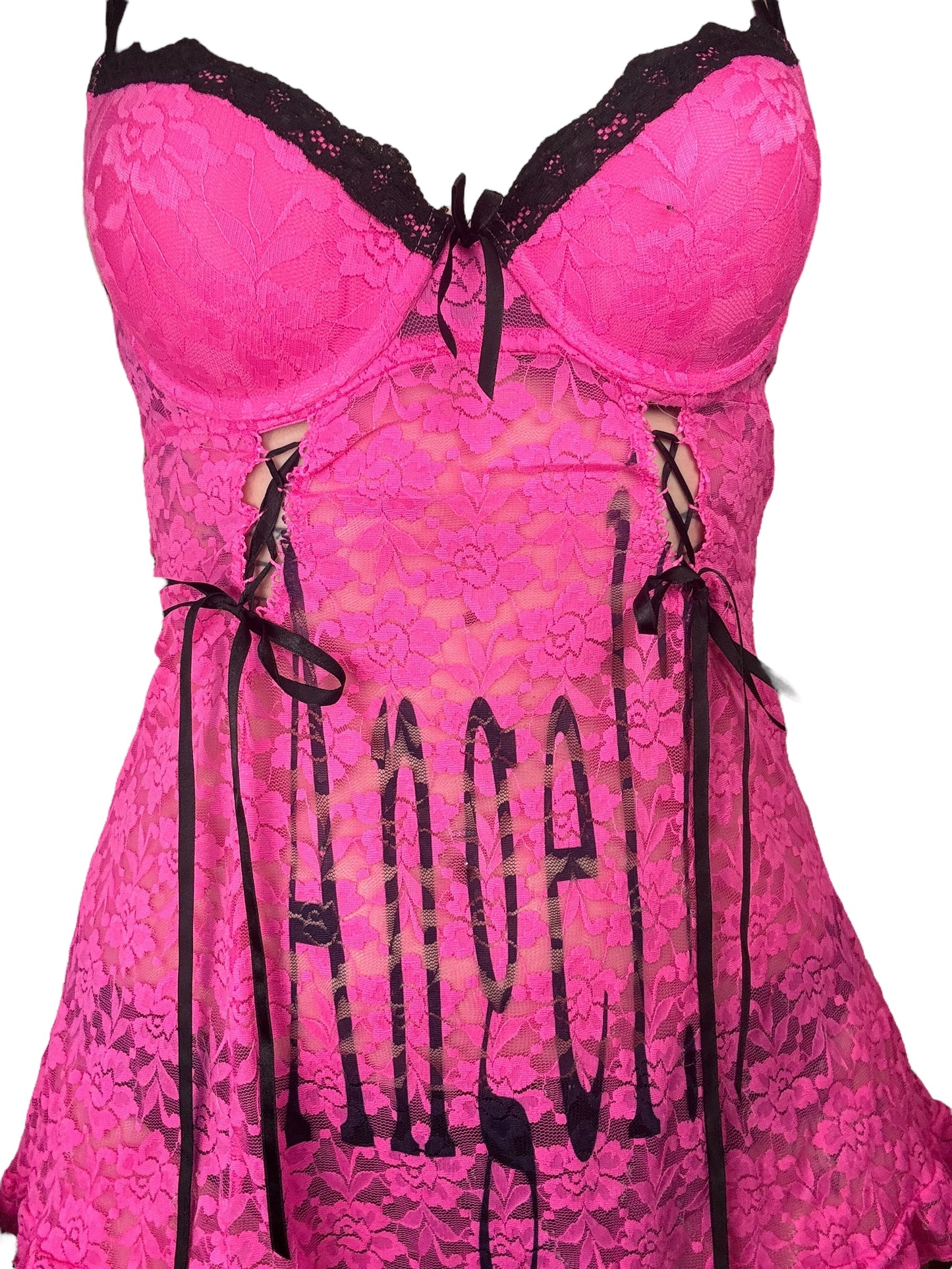 Angel? Pink Lace Dress - L