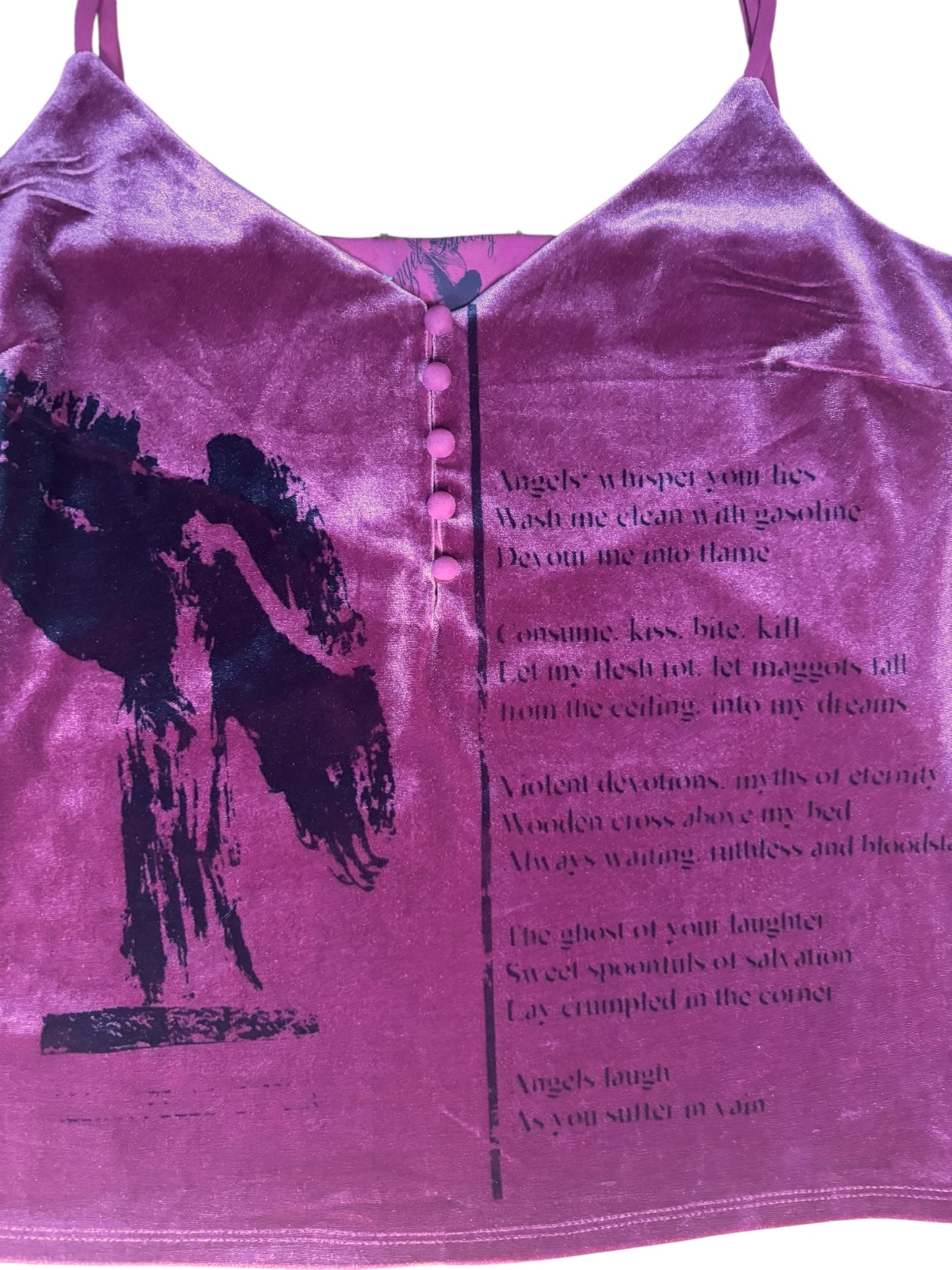 Angel's Salvation Purple Velvet Tank - S