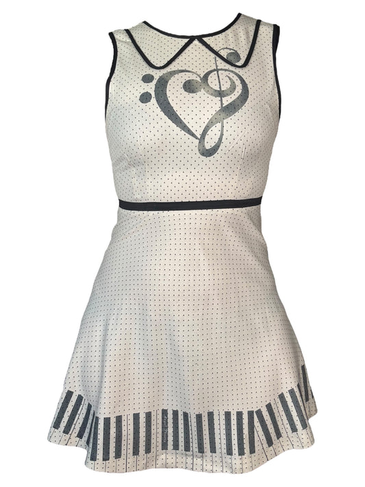 Music=Life Piano Polka Dot Twee Dress - M