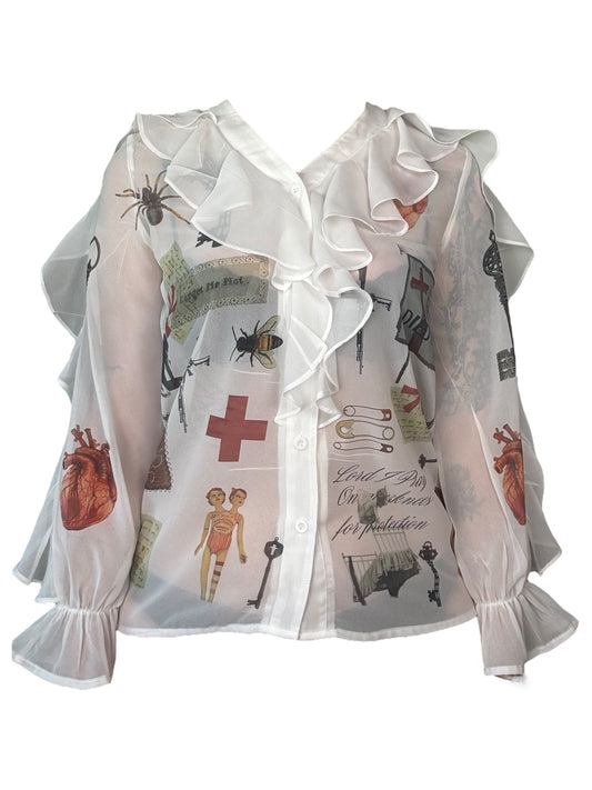 Angel Theory Ruffle Blouse - L