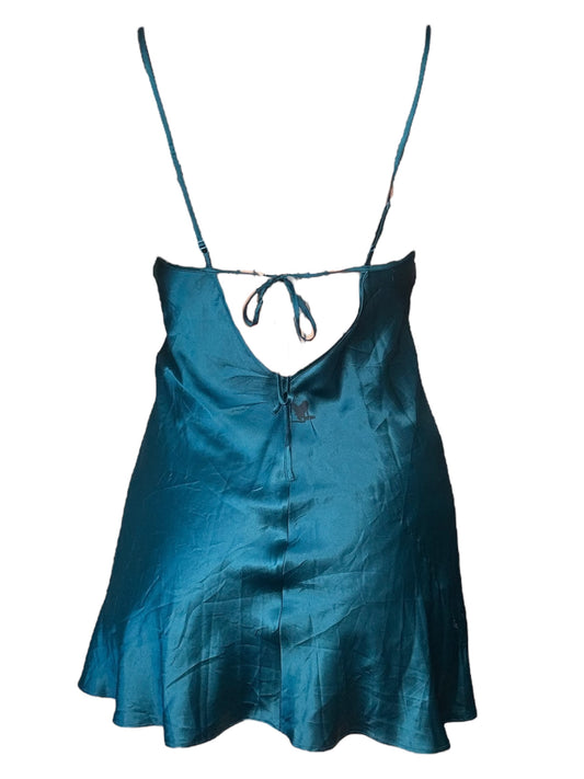 I Love You, Bunny Teal Dress - L