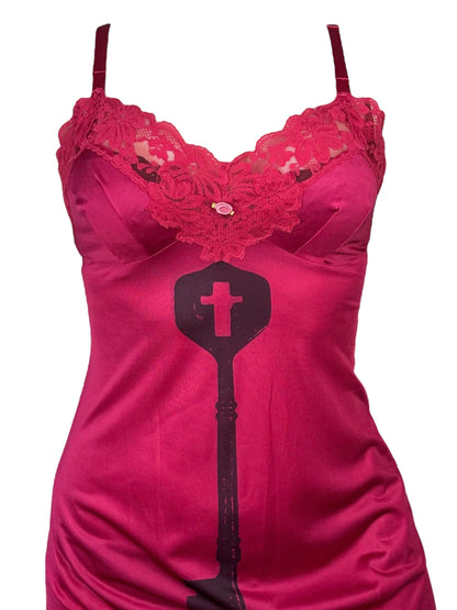 Under Lock and Key Wine Dress - L