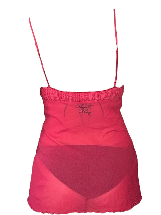 Crucifixion Red Sheer Mini Dress - L